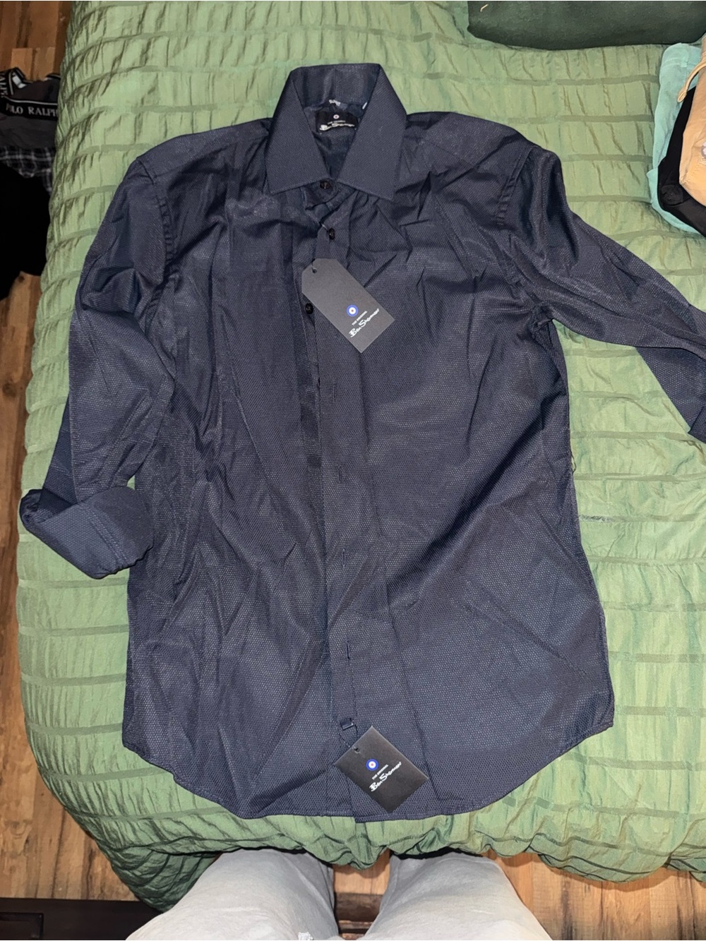 Men's Navy Blue Dress Shirt - Slim Fit